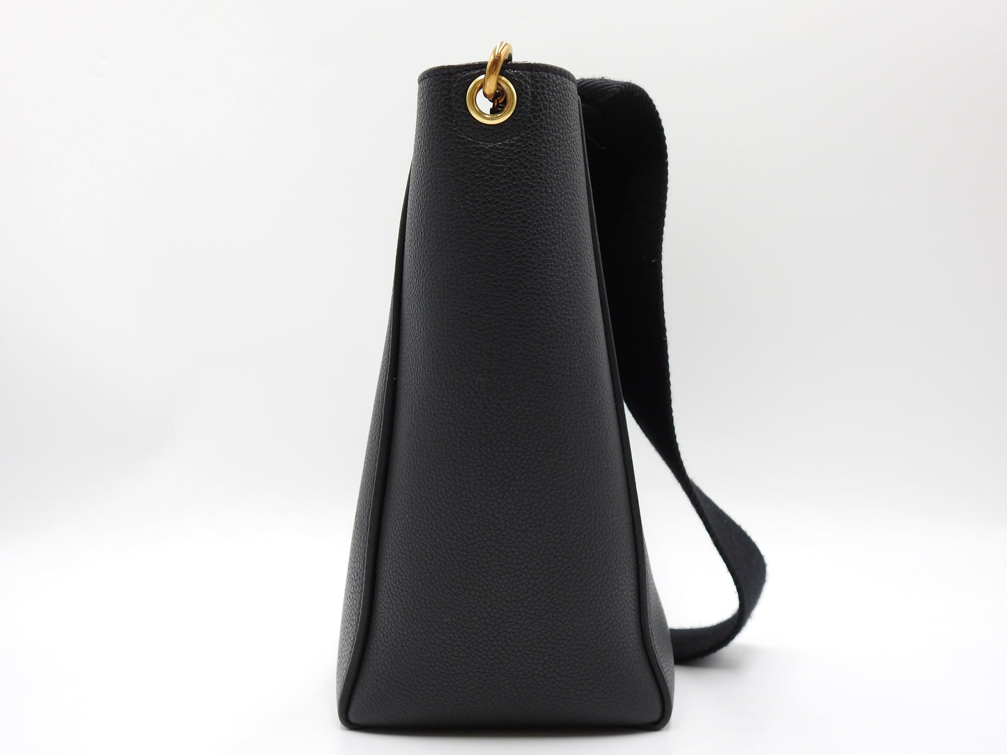 CELINE Small Sangle Bucket Shoulder Bag Soft Grained Calfskin Black