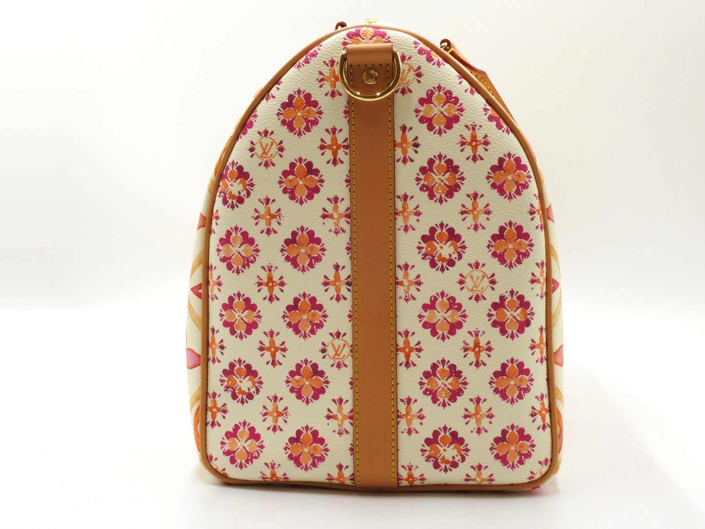 LOUIS VUITTON Monogram Tile Keepall Bandouliere 45 Travel Bag Coral M11251