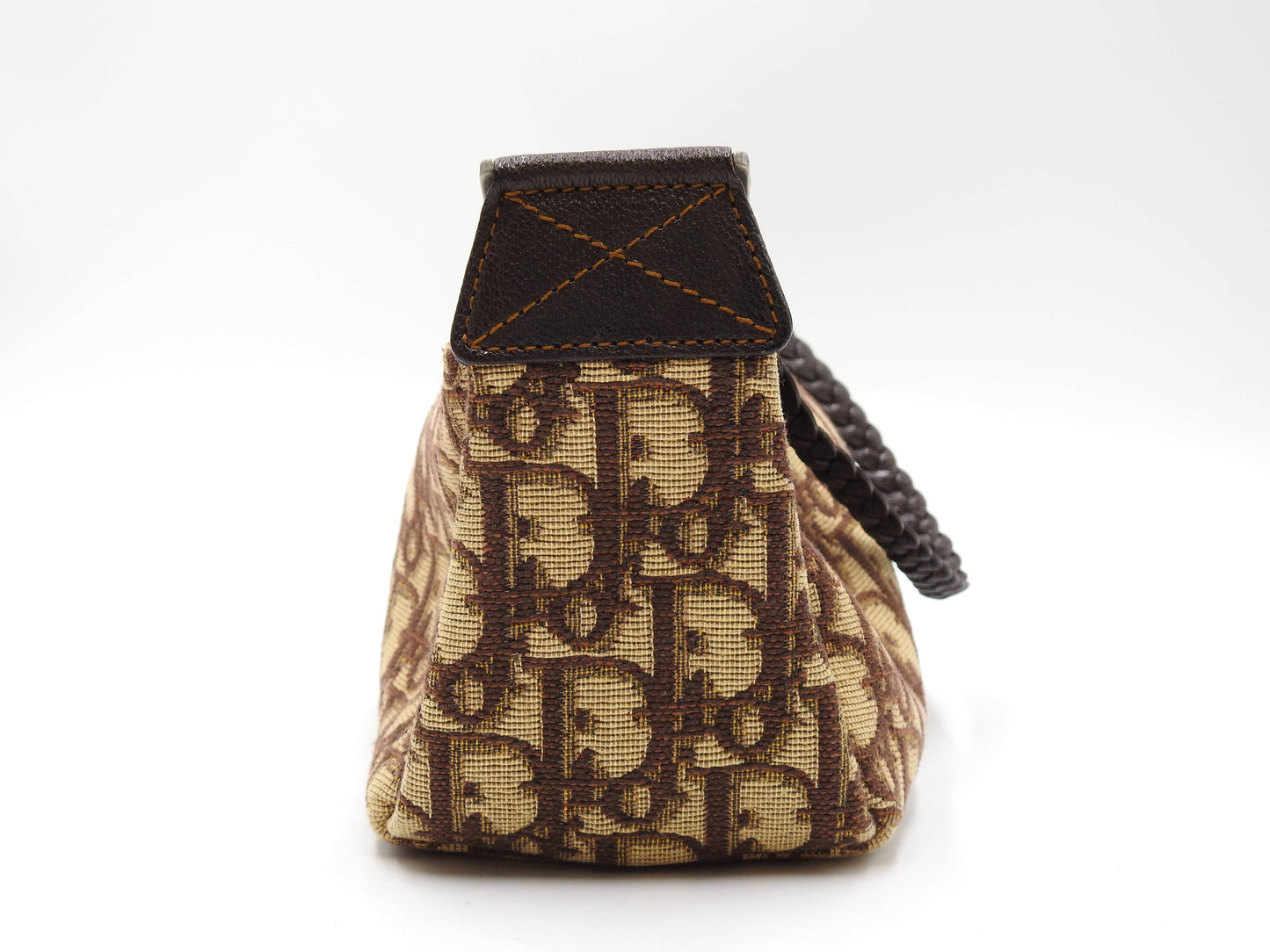 Christian Dior Trotter Flight Crossbody Shoulder Bag Canvas Leather Brown