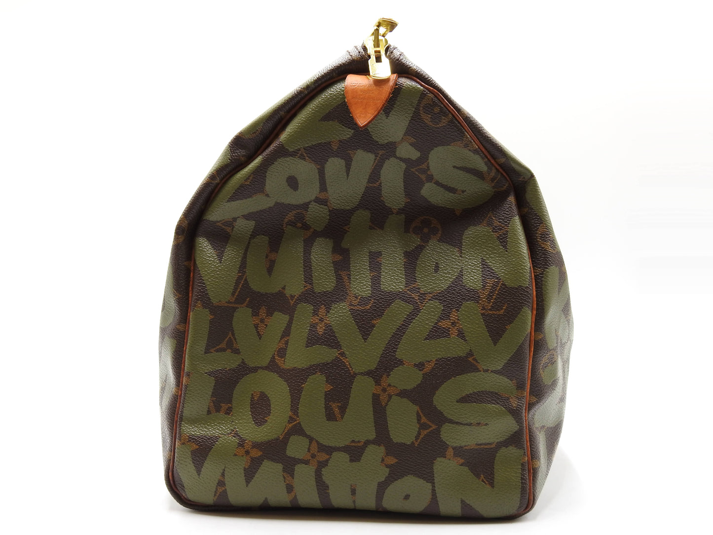 LOUIS VUITTON Monogram Graffiti Keepall 50 Boston Travel Bag Khaki M92196