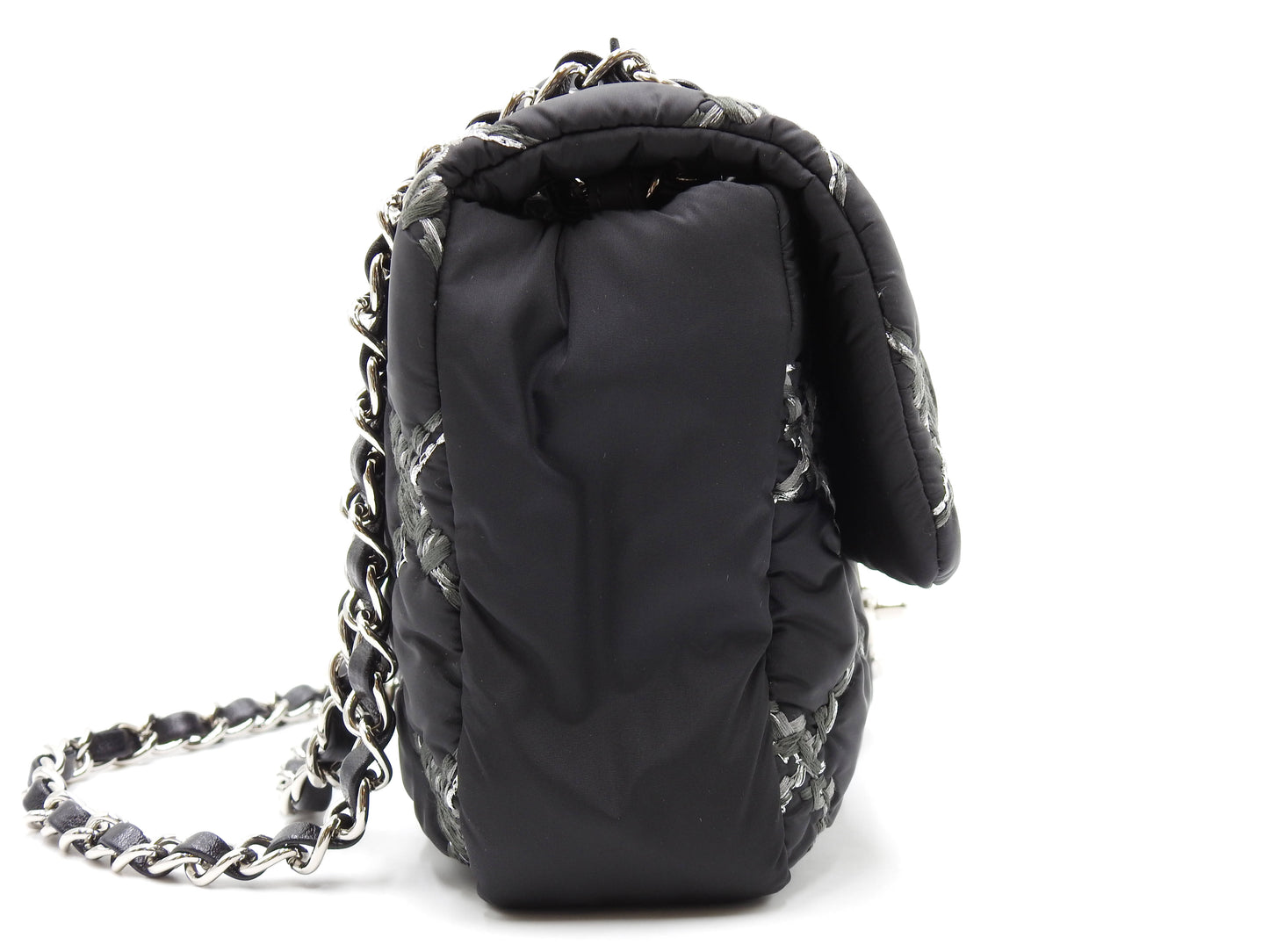 CHANEL CC Matelasse Paris Byzance Chain Shoulder Bag Nylon Black A50629