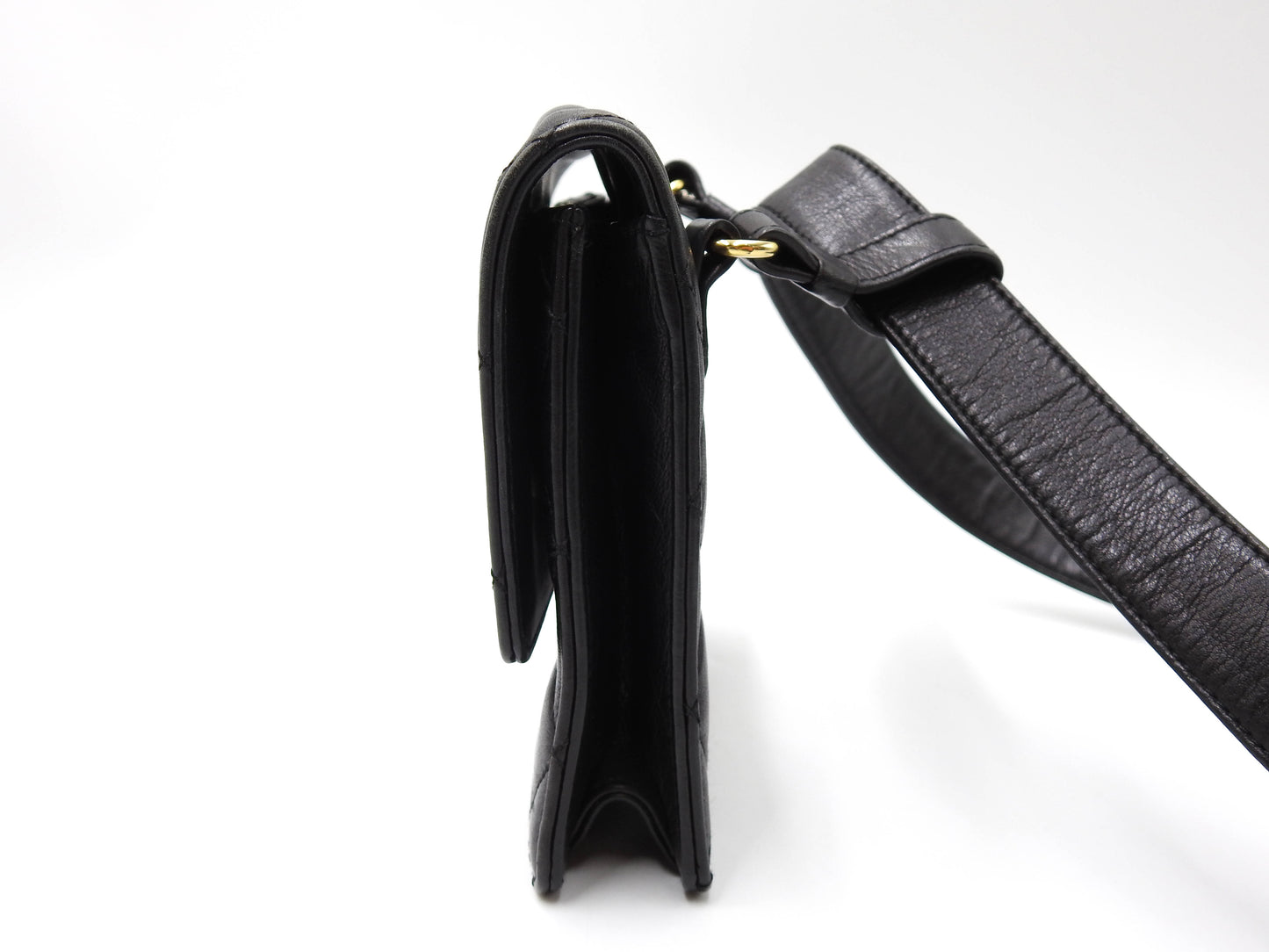CHANEL CC Matelasse Waist Belt Bag Lambskin Black Gold Hardware