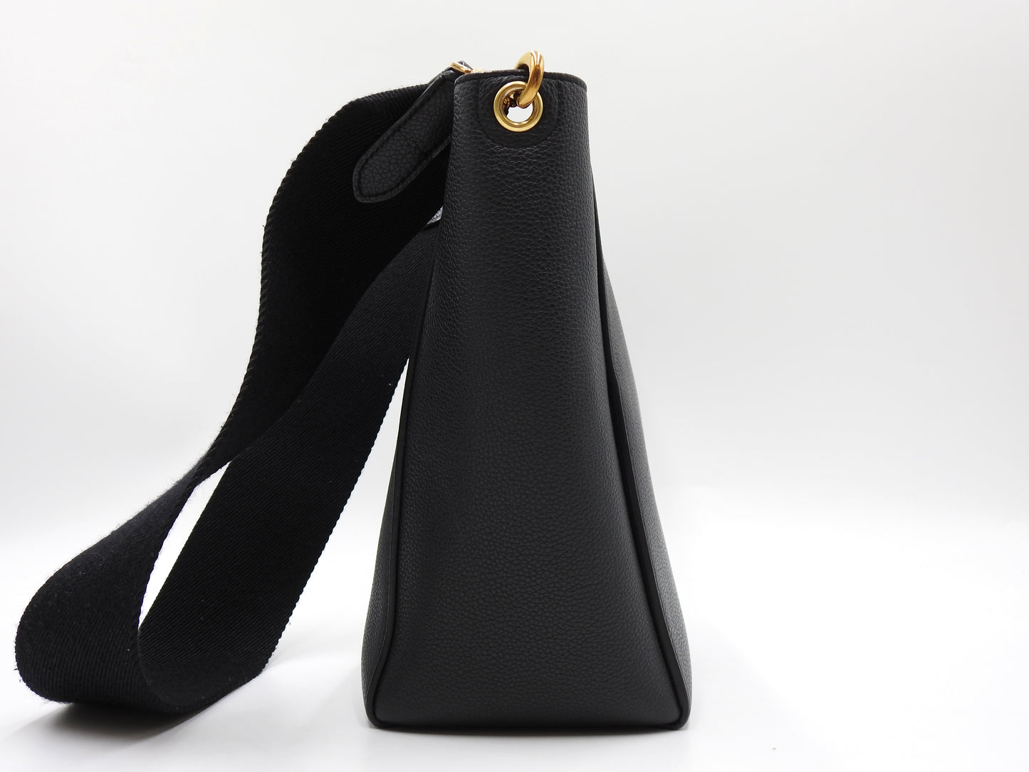 CELINE Small Sangle Bucket Shoulder Bag Soft Grained Calfskin Black