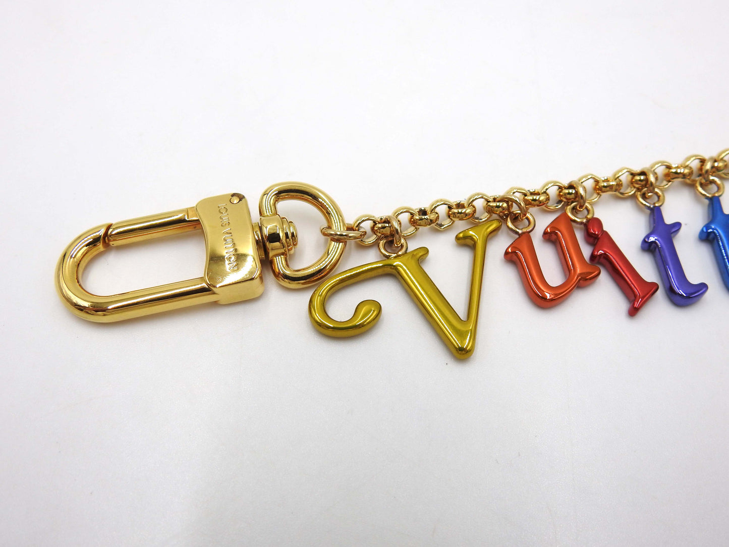 LOUIS VUITTON New Wave Chain Bag Charm Gold Multicolor M63748
