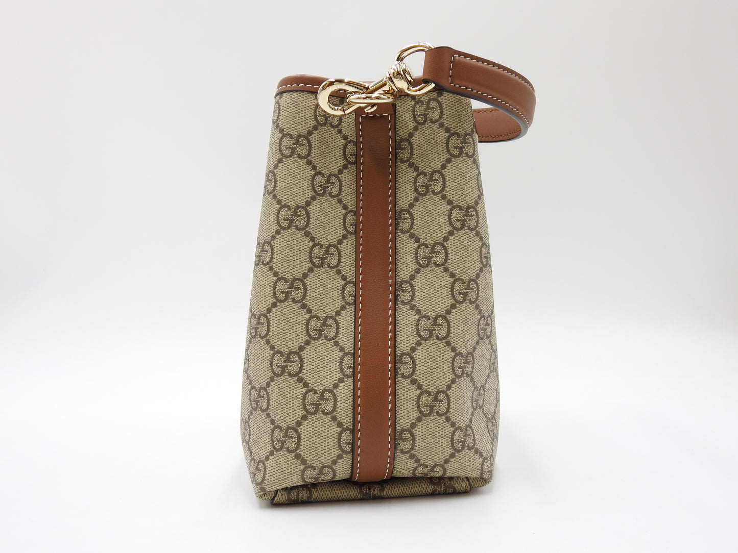 GUCCI GG Emblem Supreme Small Bucket Bag 2way Shoulder Bag Brown 815118