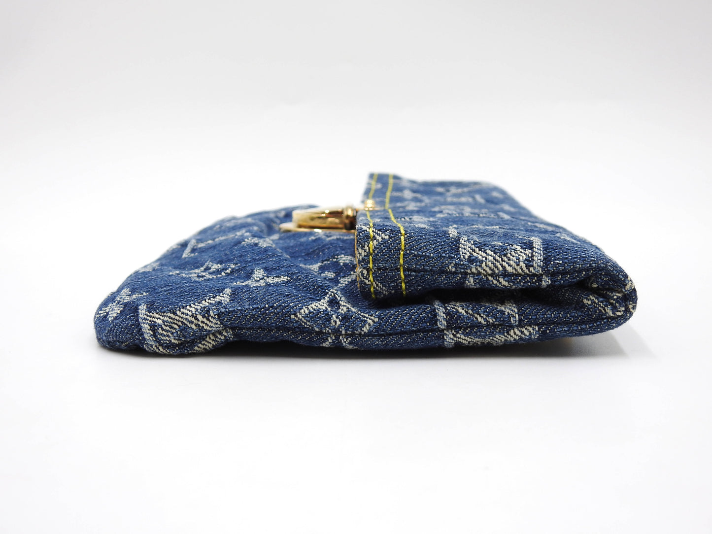 LOUIS VUITTON Monogram Denim Pochette Pratt Clutch Second Bag M95007