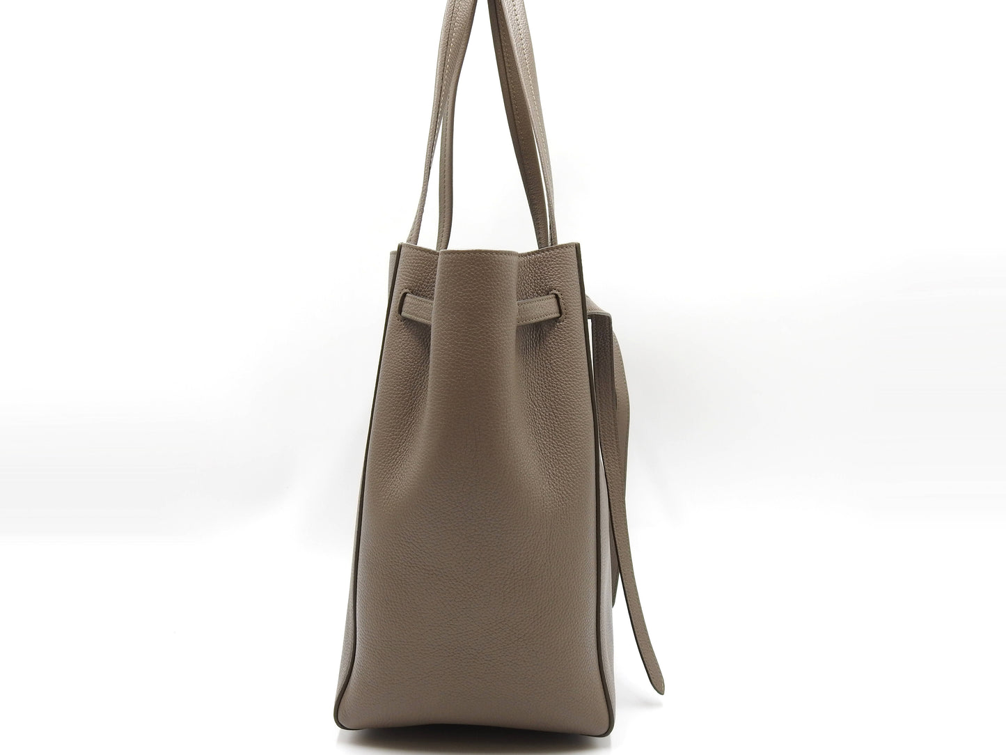 CELINE Cabas Phantom Small Tote Shoulder Bag Calf Leather Gray 189023