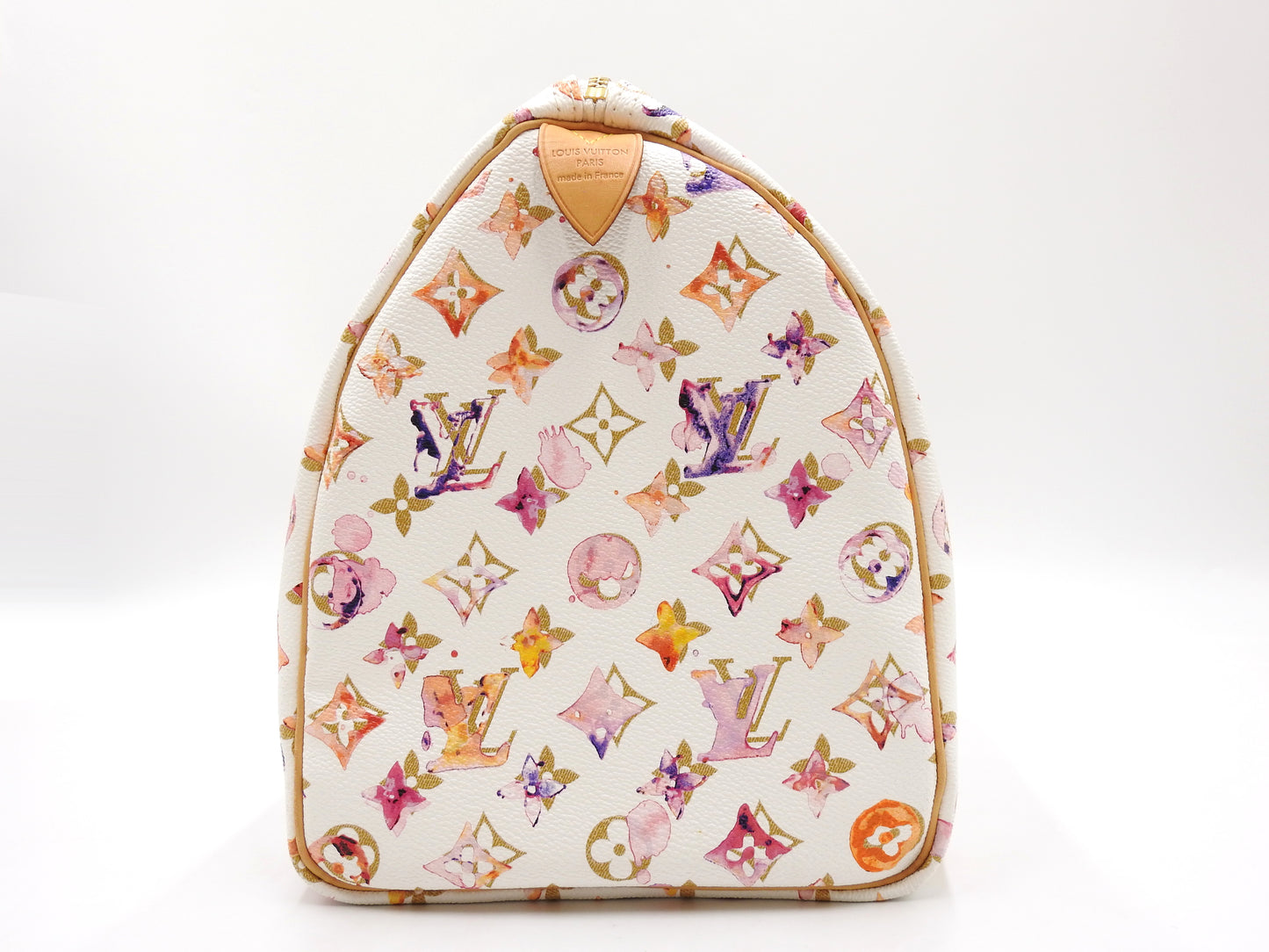 LOUIS VUITTON Watercolor Monogram Speedy 35 White Boston Hand Bag M95752
