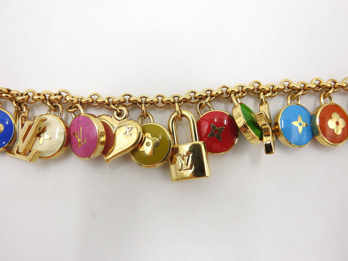 LOUIS VUITTON Porte Cles Chainne Pastille Bag Charm Key Holder GP M65380