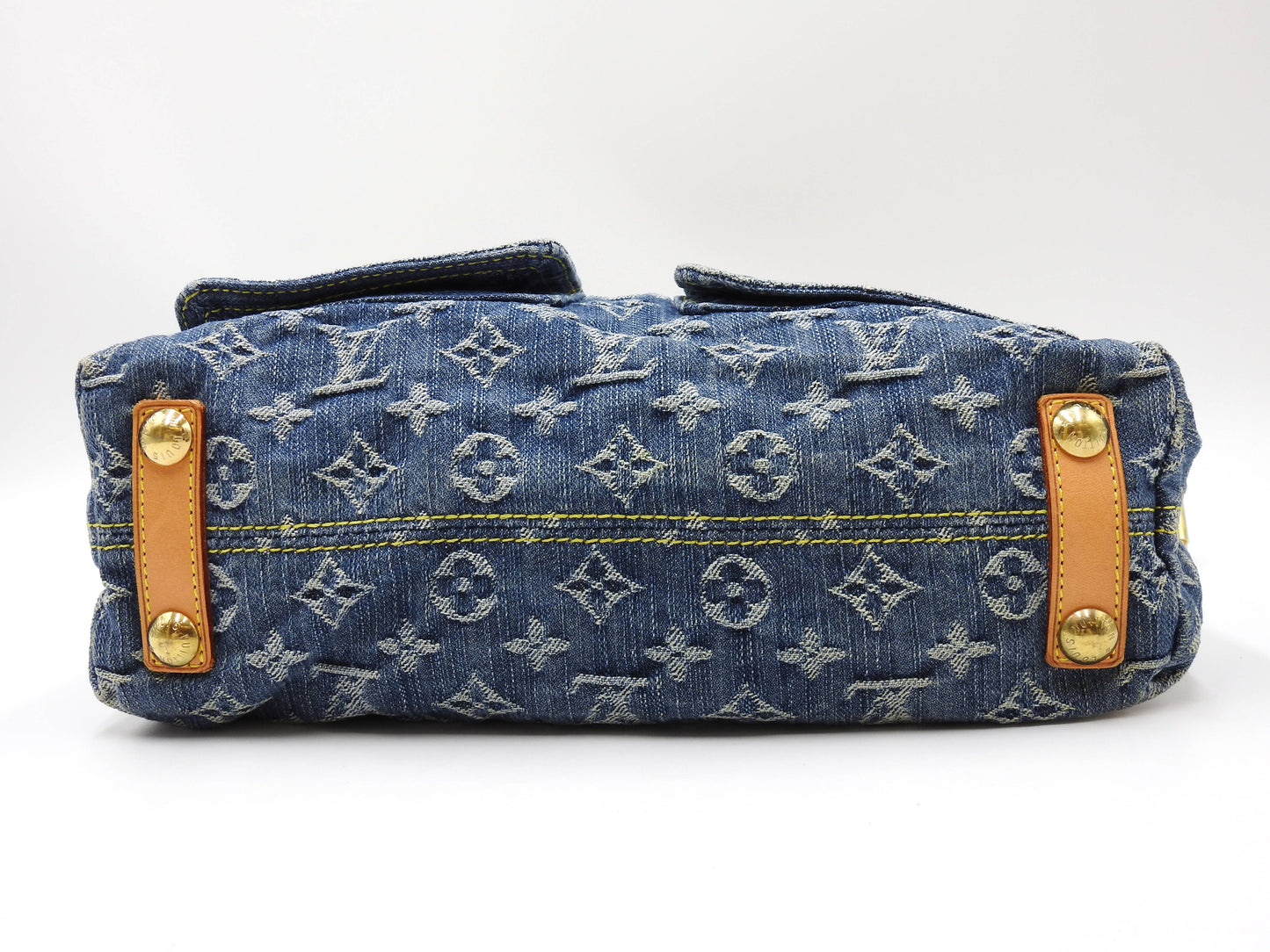 LOUIS VUITTON Baggy PM Monogram Denim Hand Bag Shoulder Bag Blue M95049