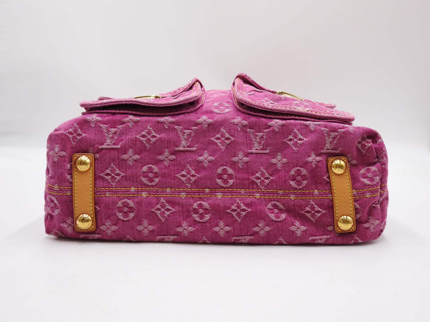 LOUIS VUITTON Baggy GM Monogram Denim Shoulder Bag Fuchsia Pink M95210