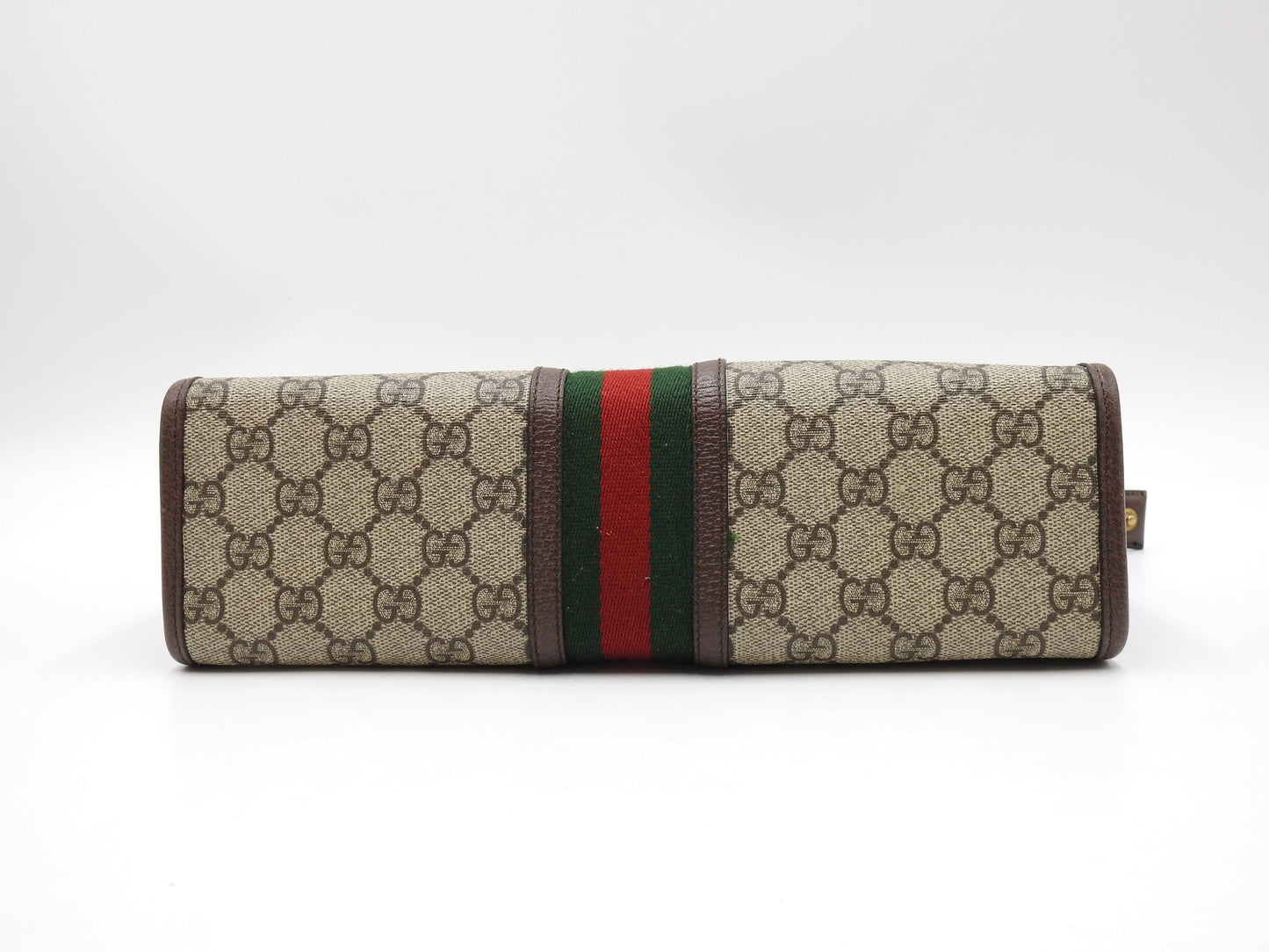 GUCCI Ophidia Web GG Supreme Toiletry Pouch Clutch Bag Beige Brown 598234