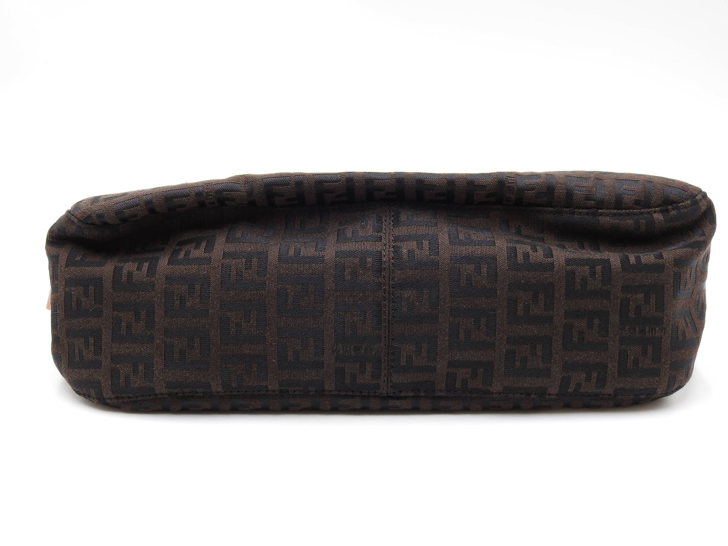 FENDI Zucca Mamma Baguette Hand Bag Canvas Leather Brown 8BR003