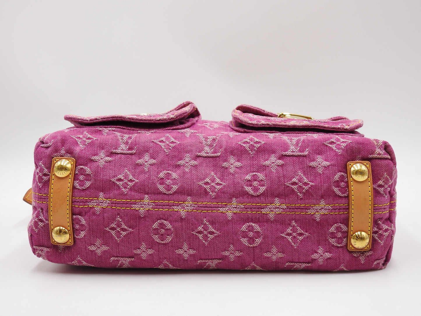 LOUIS VUITTON Baggy PM Monogram Denim Shoulder Bag Fuchsia Pink M95210