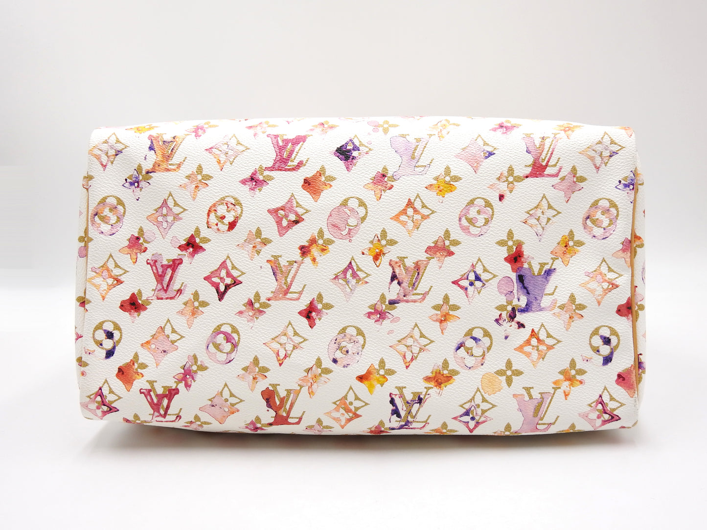 LOUIS VUITTON Watercolor Monogram Speedy 35 White Boston Hand Bag M95752
