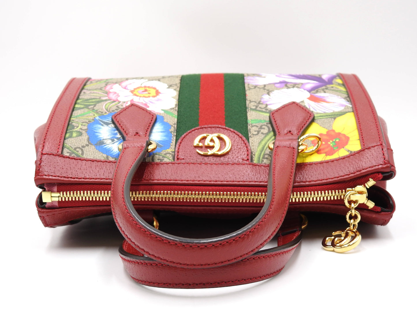 GUCCI GG Flora Supreme Ophidia Shoulder Tote Bag Beige Red 547551