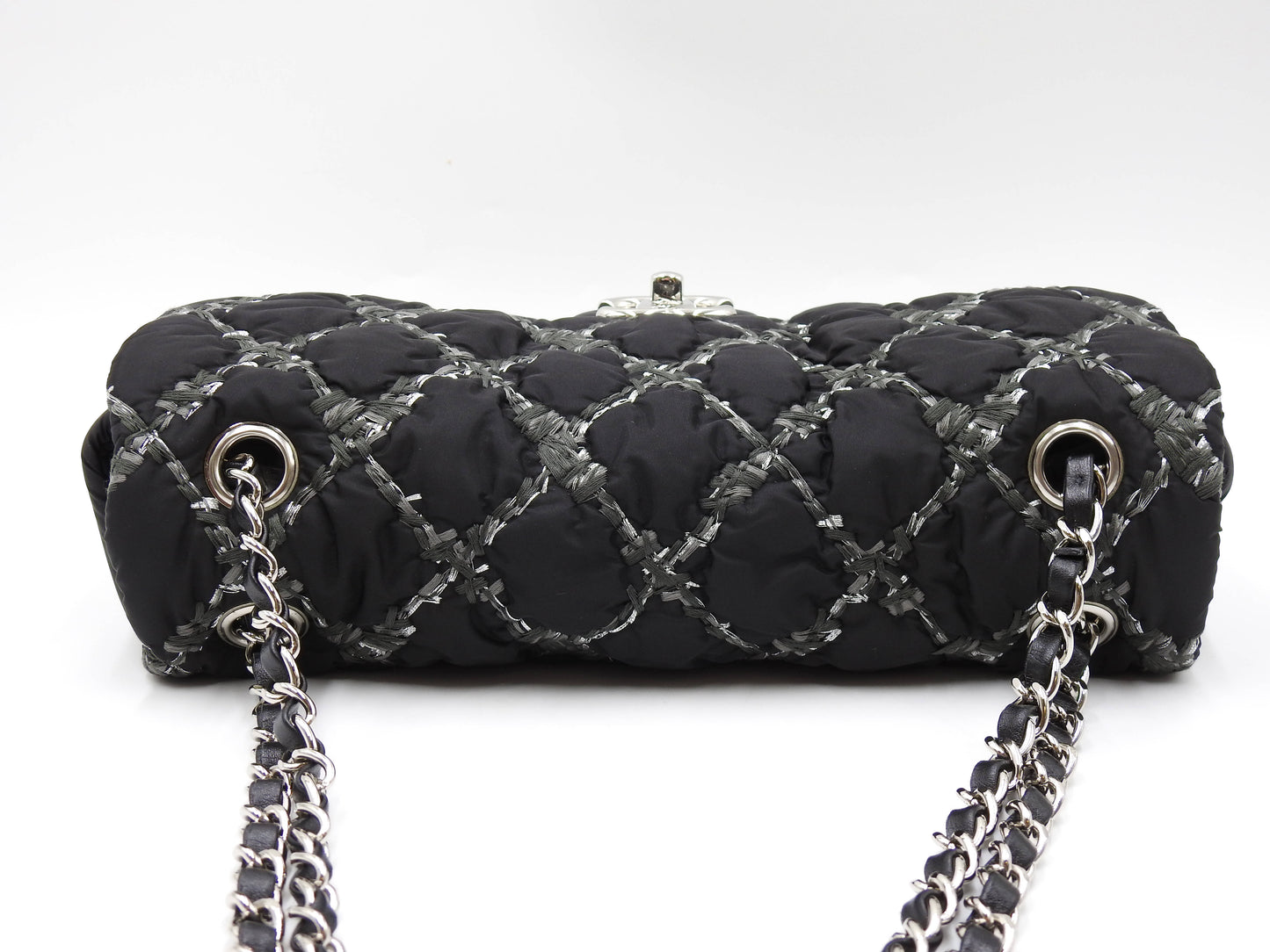 CHANEL CC Matelasse Paris Byzance Chain Shoulder Bag Nylon Black A50629