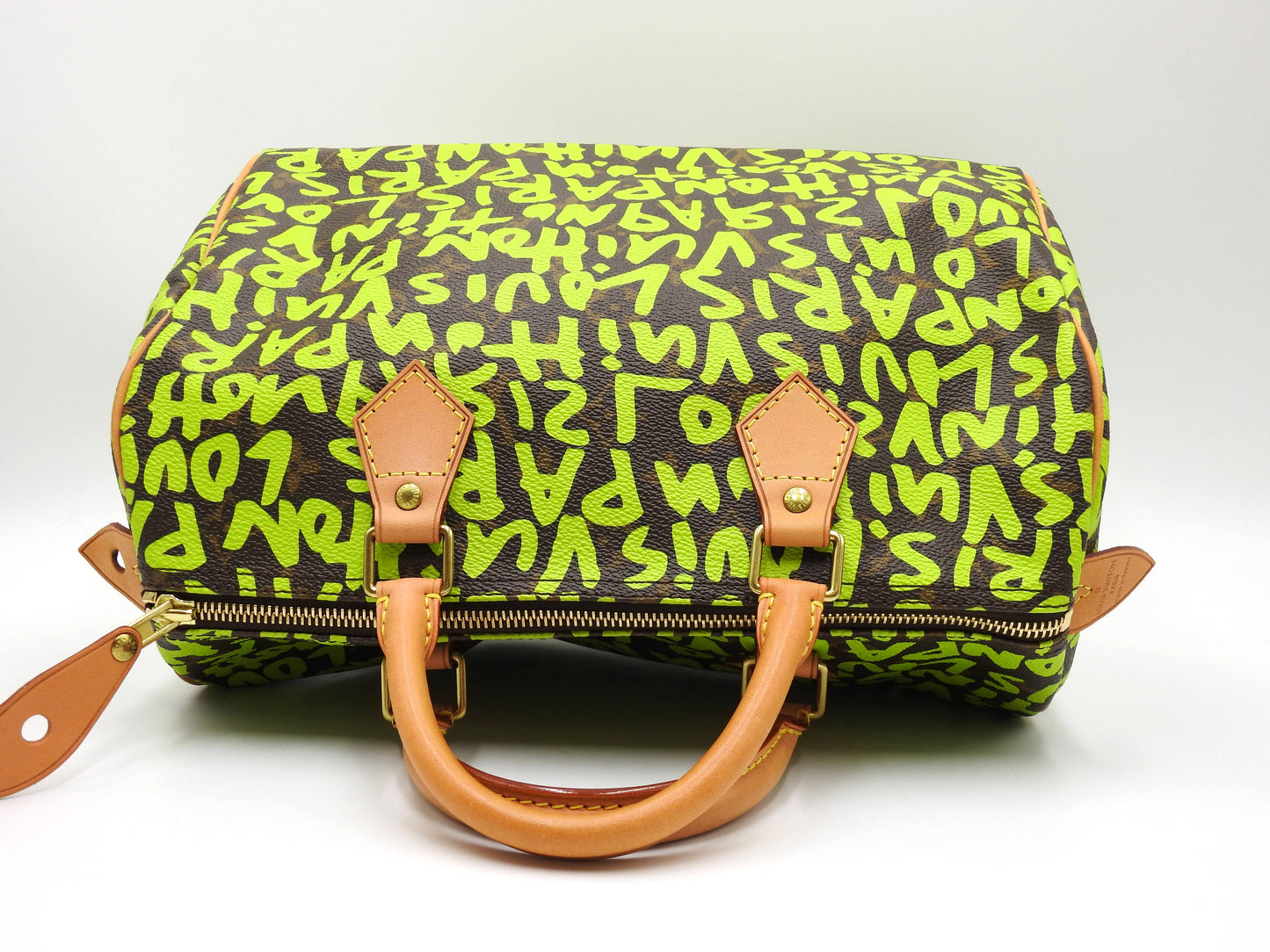 LOUIS VUITTON Monogram Graffiti Speedy 30 Boston Hand Bag Green M93706