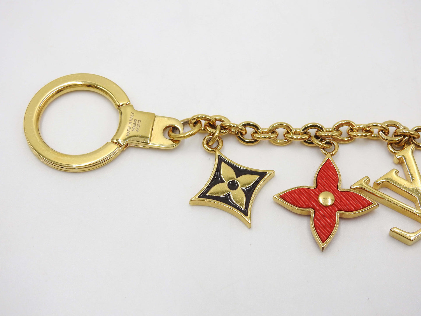 LOUIS VUITTON Spring Street Chain Bag Charm Key Holder GP Gold M0054