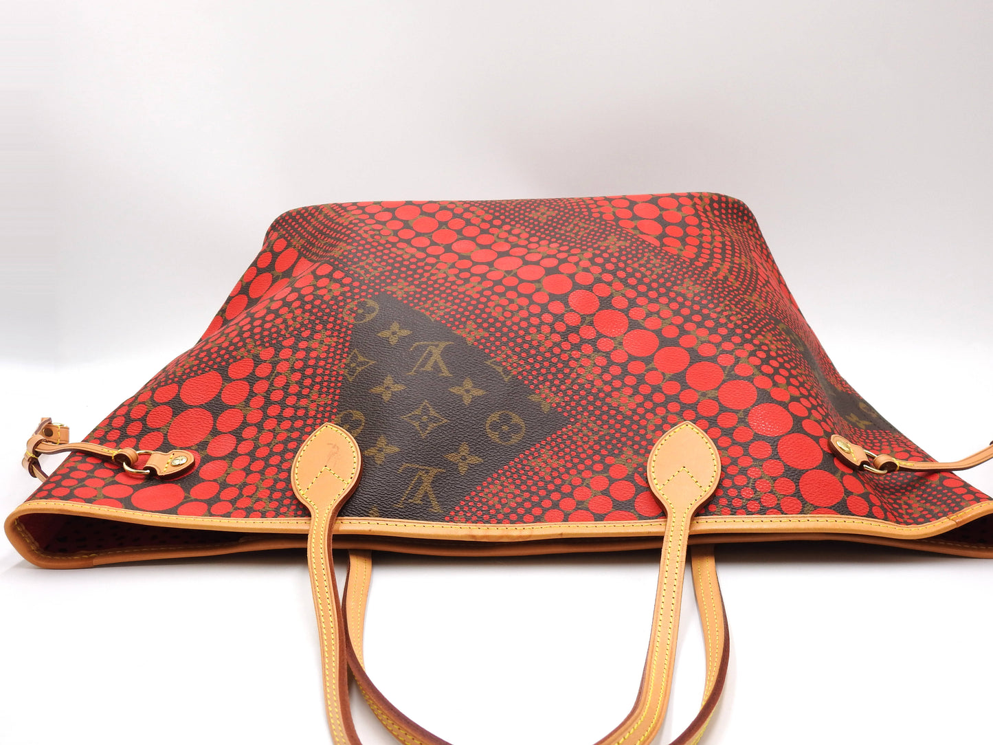 LOUIS VUITTON Monogram Wave Kusama Yayoi Neverfull MM Tote Bag Red M40686