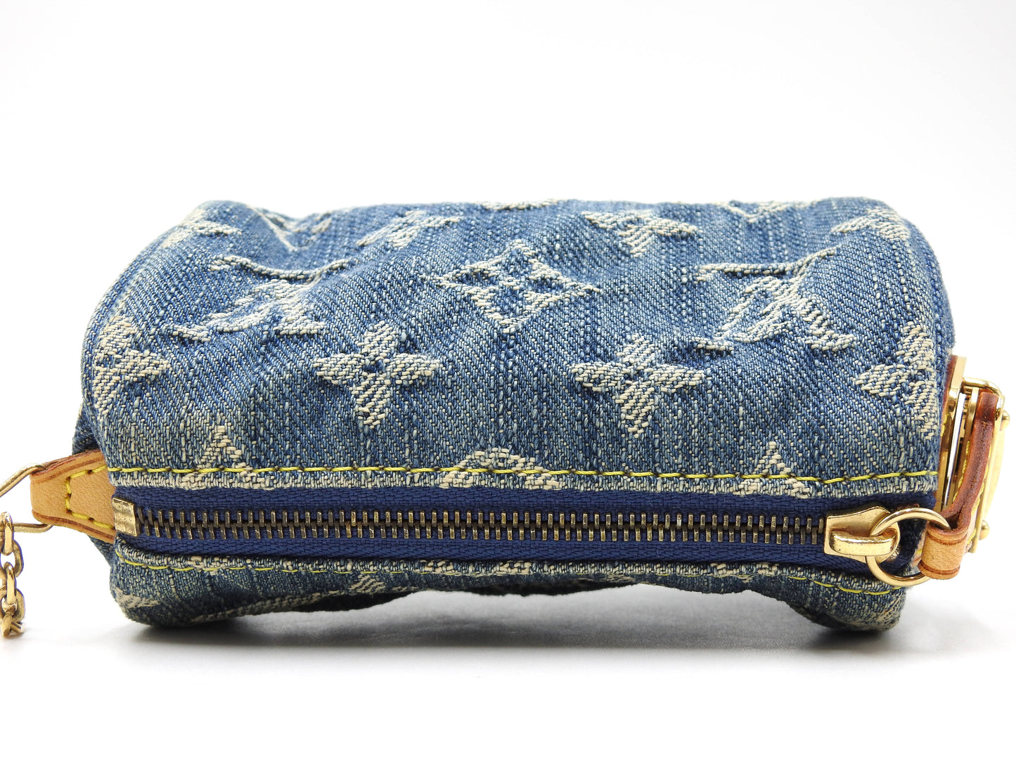 LOUIS VUITTON Monogram Denim Trousse Speedy PM Pouch Blue M95082