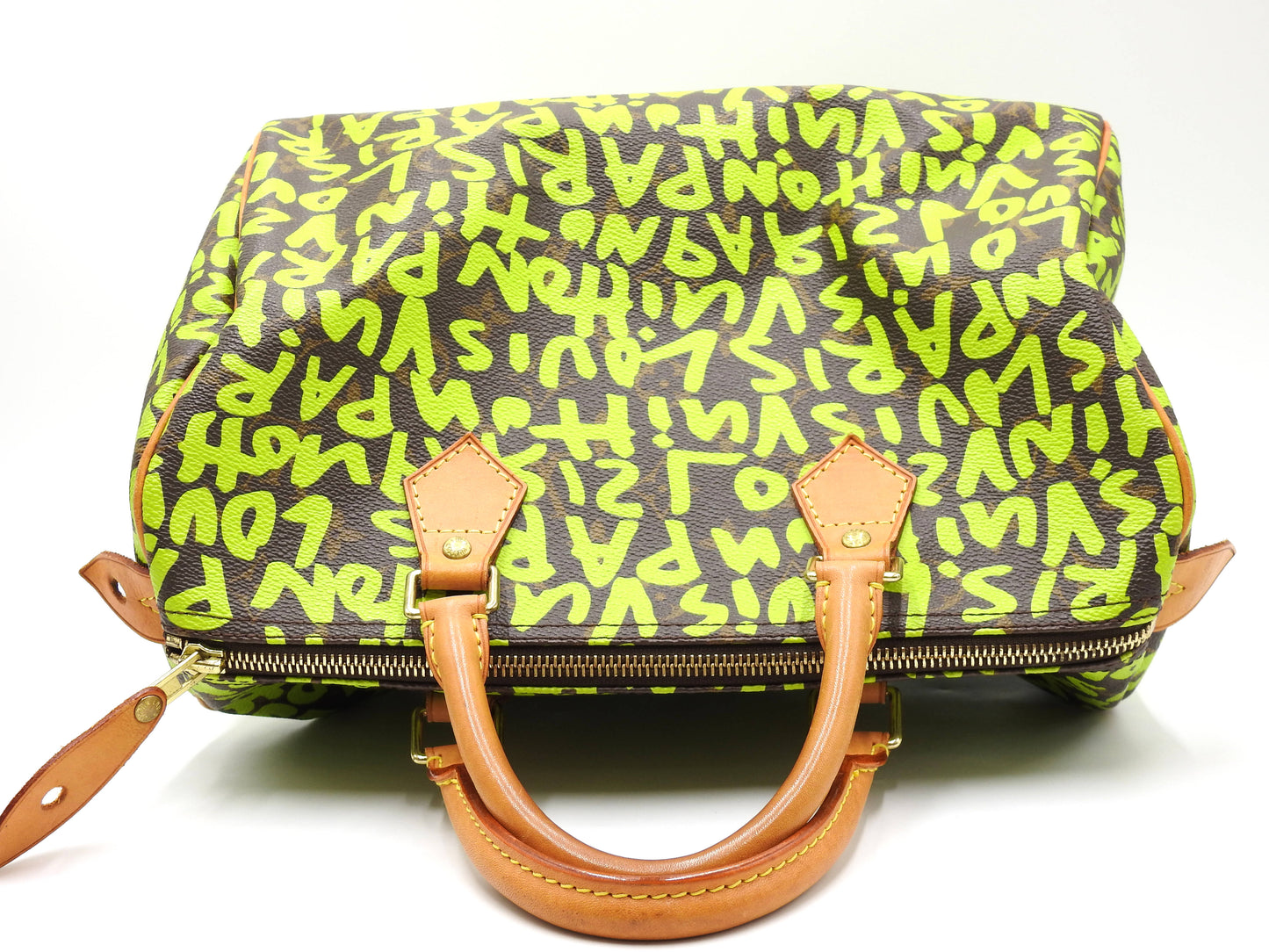 LOUIS VUITTON Monogram Graffiti Speedy 30 Boston Hand Bag Green M93706