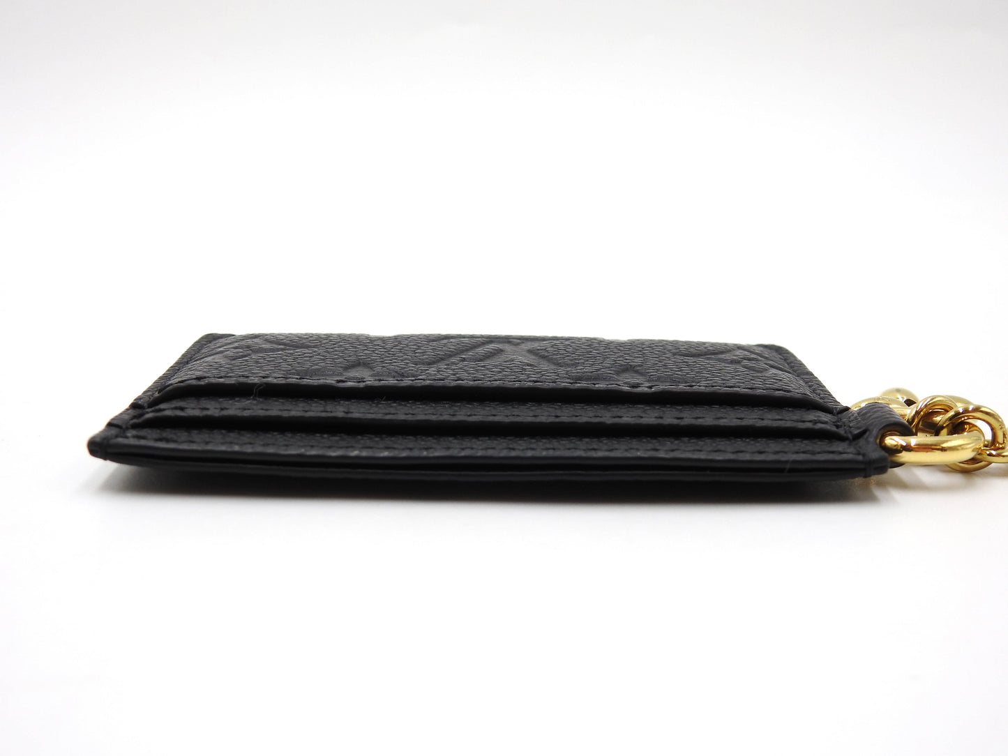 LOUIS VUITTON Monogram Empreinte LV Charm Card Holder Case Black M82132