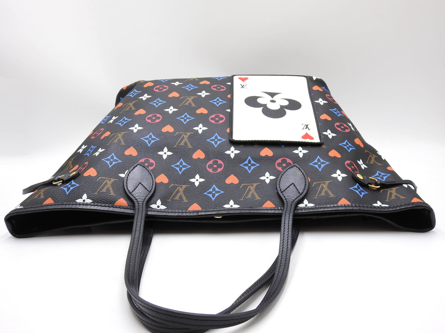 LOUIS VUITTON Game On Neverfull MM Shoulder Tote Bag Black M57483