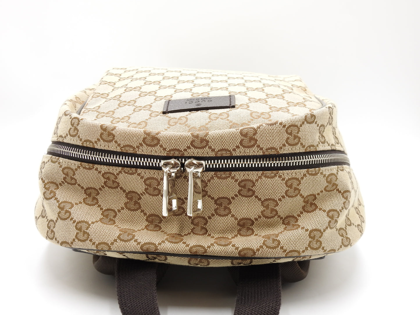 GUCCI Monogram GG Canvas Backpack Bag Beige Brown 449906 Outlet