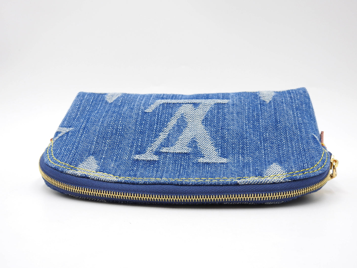 LOUIS VUITTON LV Remix Monogram Denim Cosmetic Pouch PM Blue M24316