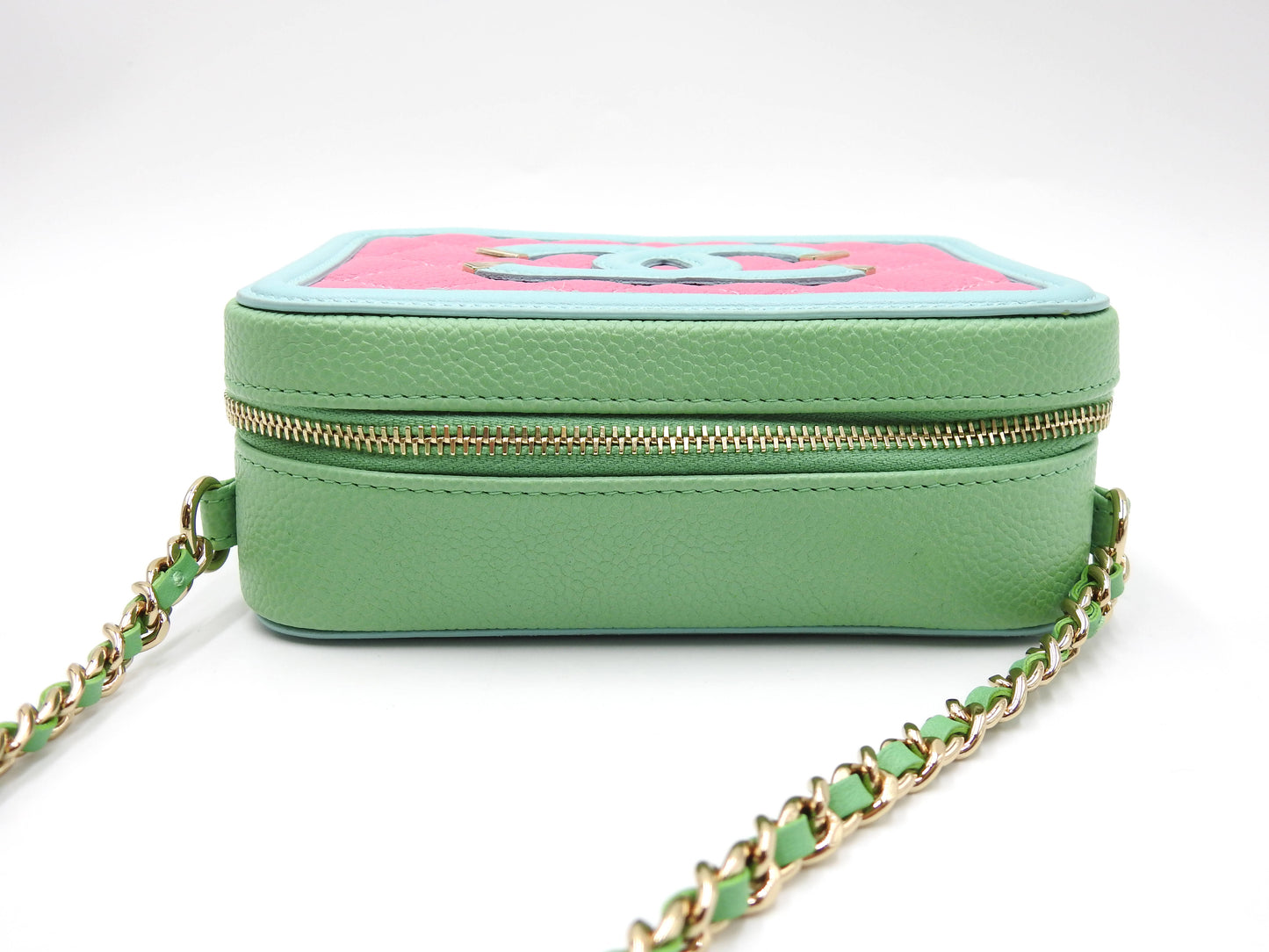 Chanel CC Filigree Crossbody Chain Shoulder Vanity Bag Caviarskin A84452