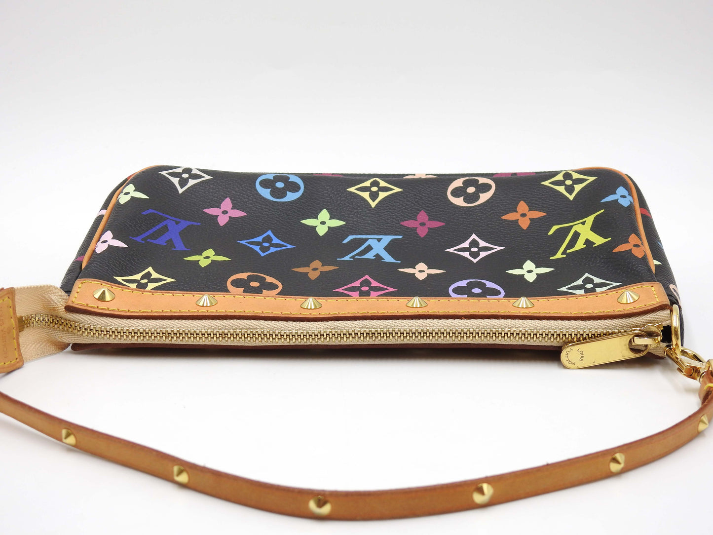 LOUIS VUITTON Pochette Accessories Pouch Monogram Multicolor Black M92648