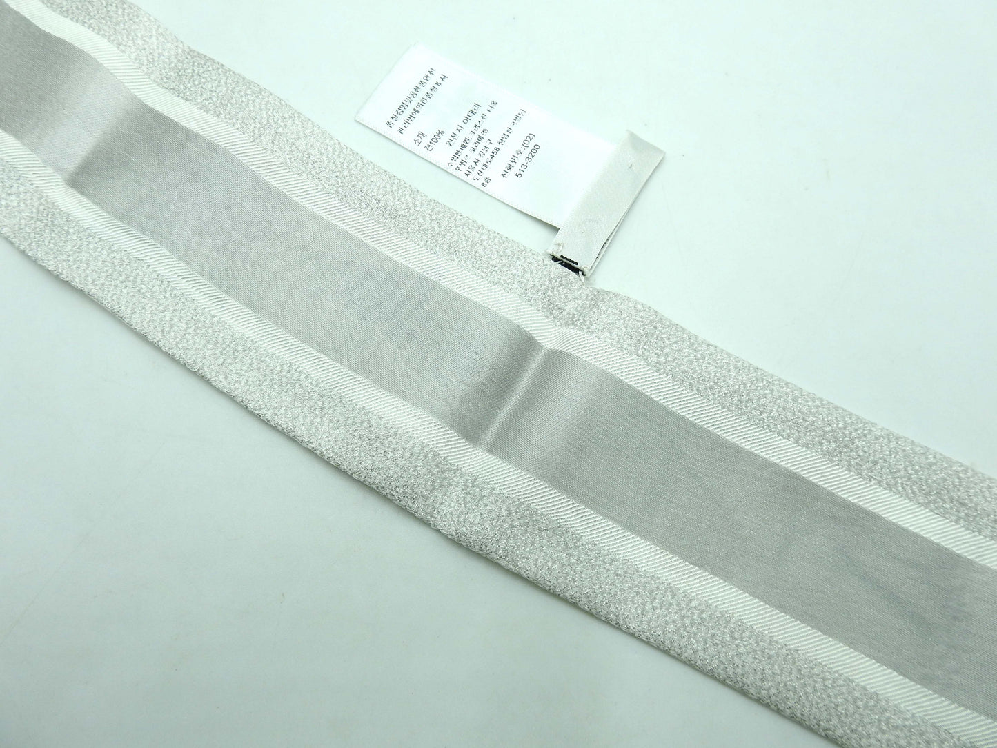 CHRISTIAN DIOR Mitzah Bandeau Scarf 100% Silk Gray White 32FLE106I602