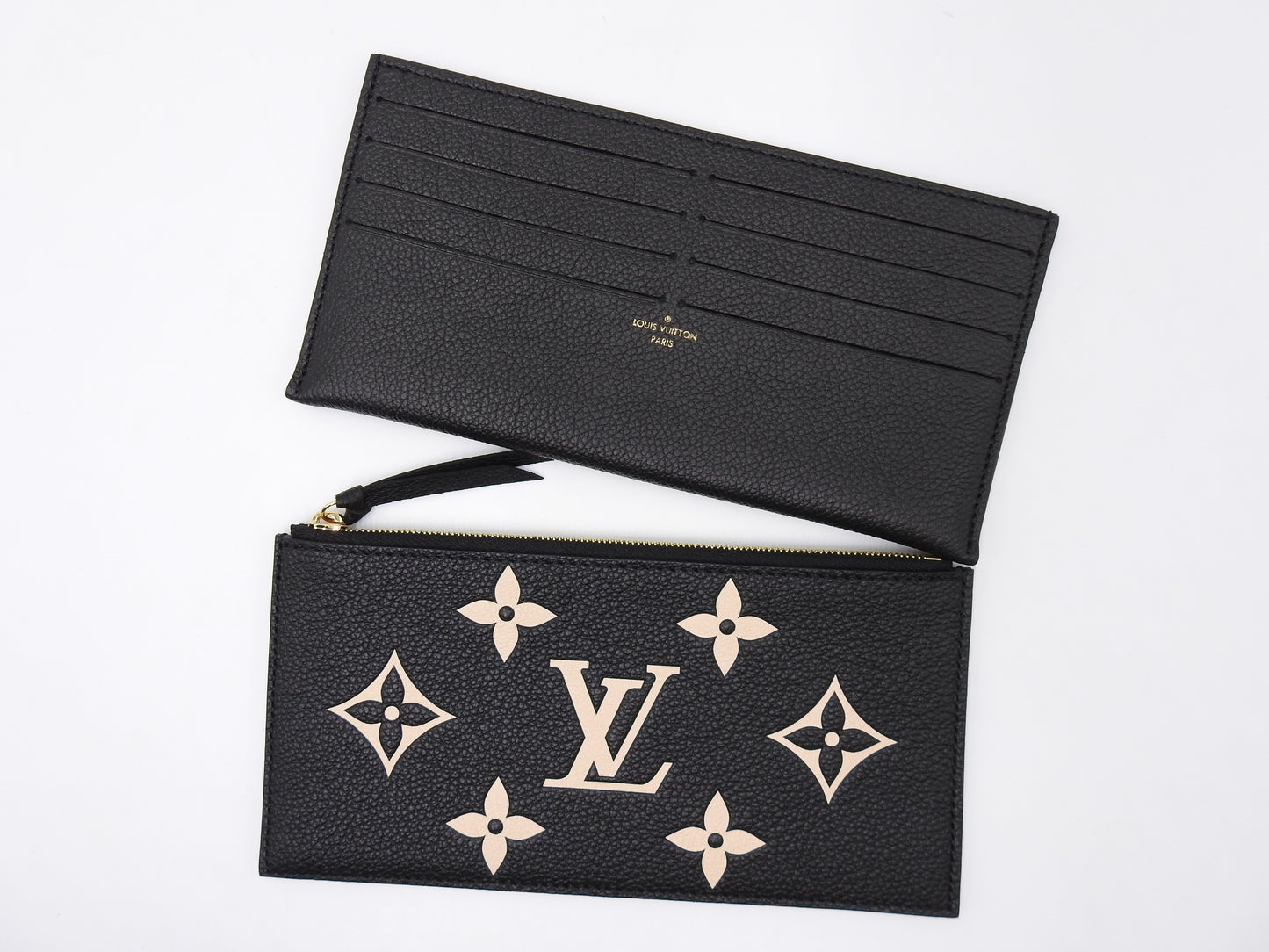 LOUIS VUITTON Pochette Felicie Clutch Hand Bag Empreinte Black Beige M82479