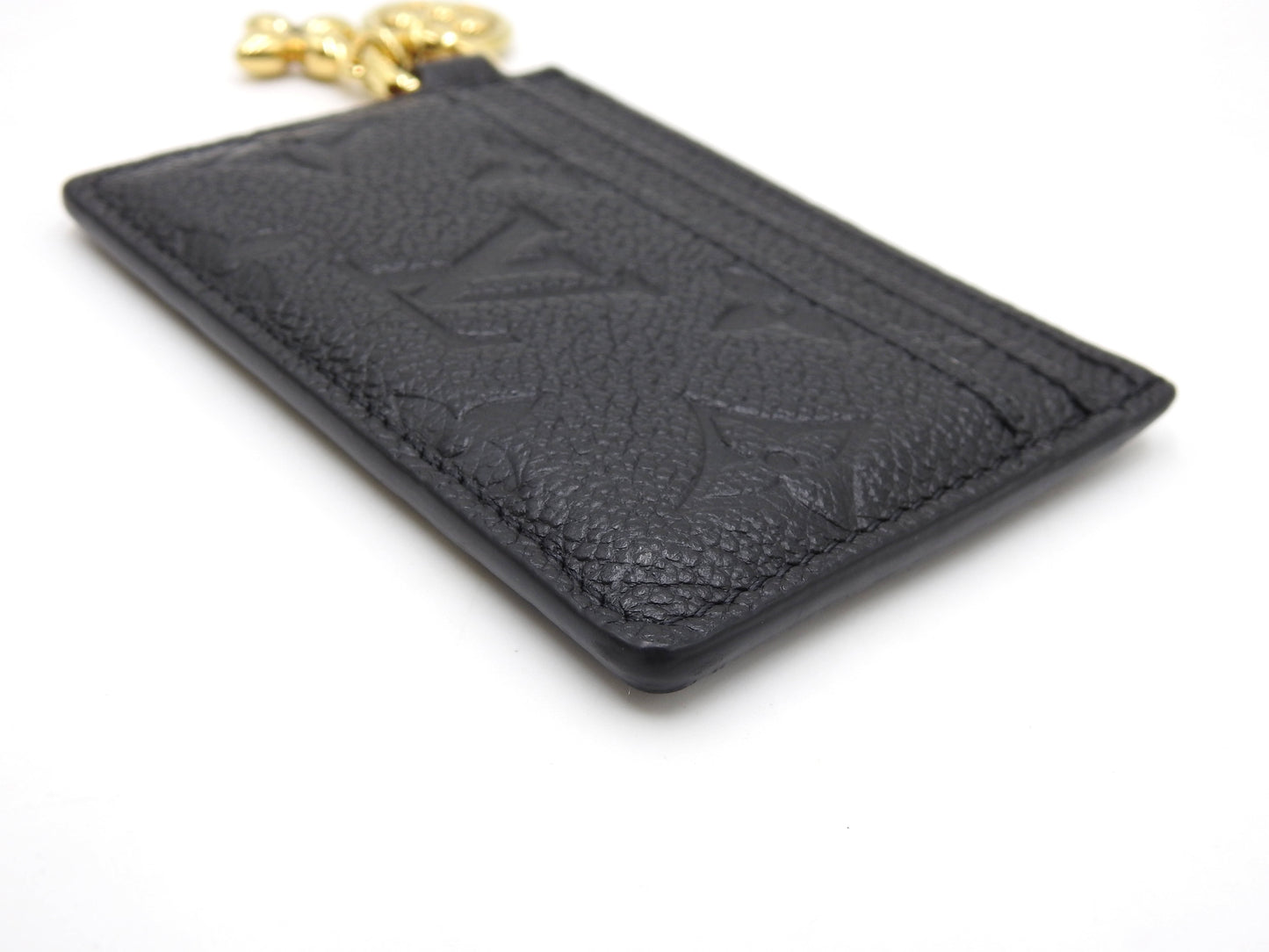 LOUIS VUITTON Monogram Empreinte LV Charm Card Holder Case Black M82132