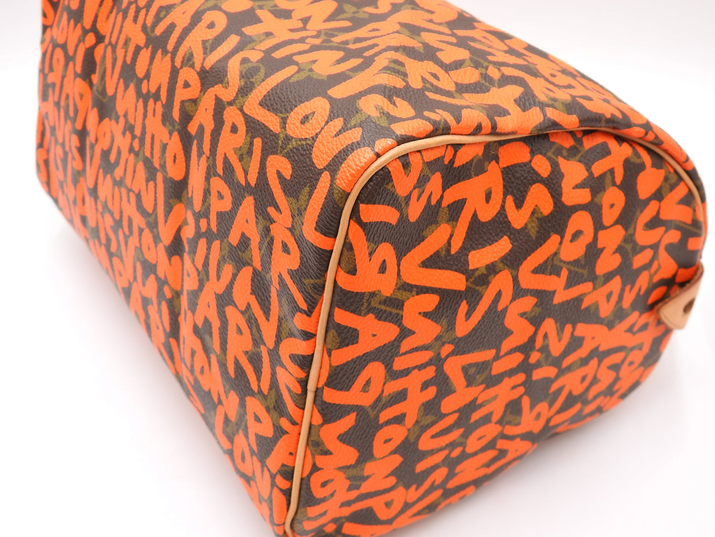 LOUIS VUITTON Monogram Graffiti Speedy 30 Boston Hand Bag Orange M93705