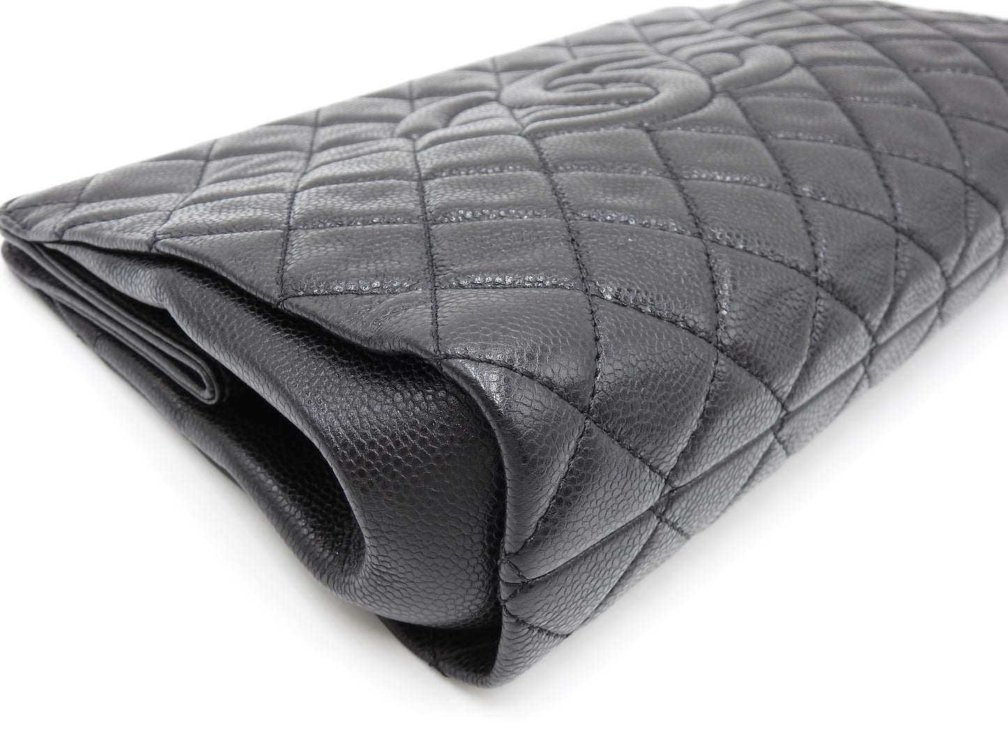 CHANEL Timeless Matelasse CC Clutch Bag Second Bag Caviarskin Black