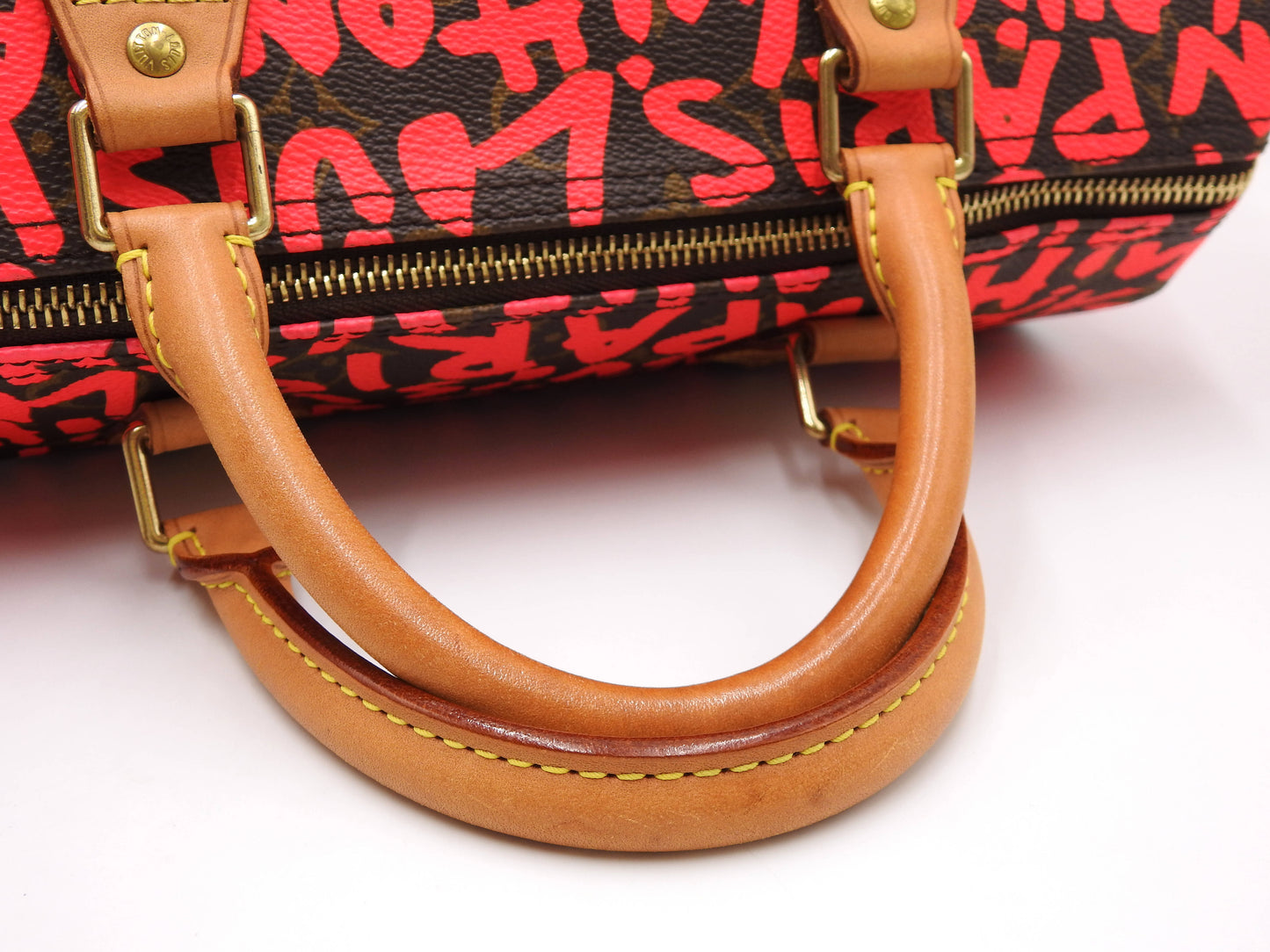 LOUIS VUITTON Monogram Graffiti Speedy 30 Hand Bag Boston Bag M93704 Pink