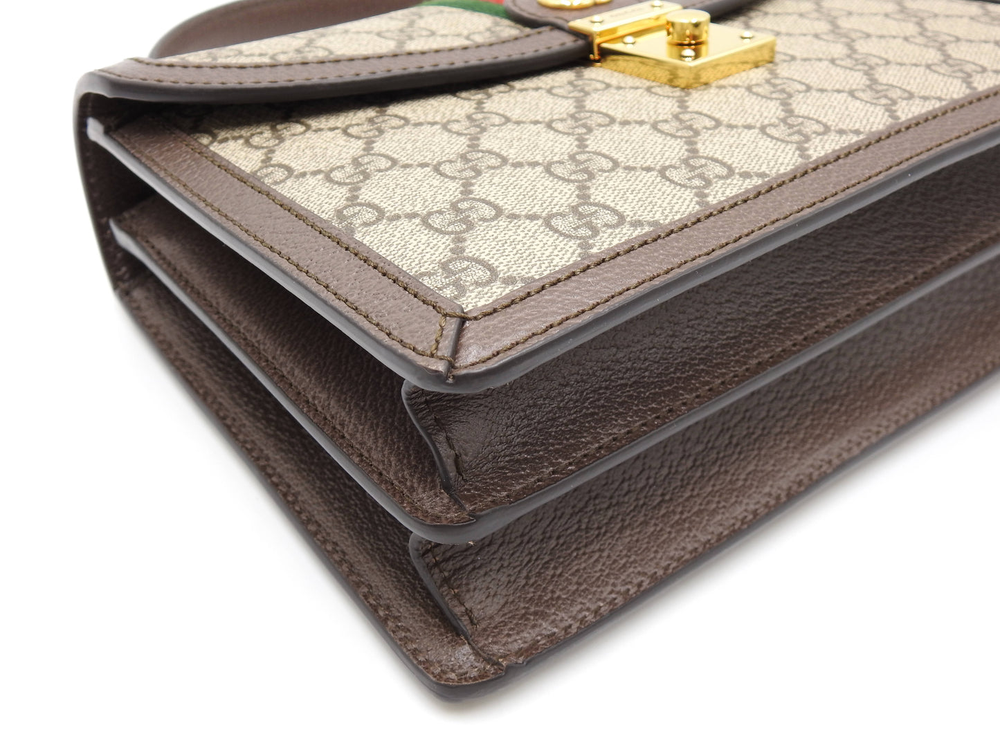 GUCCI Ophidia Web Top Handle 2way Shoulder Hand Bag Beige Brown 651055