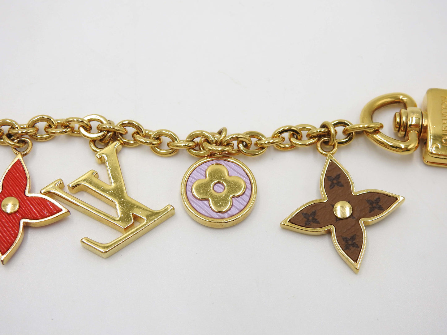 LOUIS VUITTON Spring Street Chain Bag Charm Key Holder GP Gold M0054