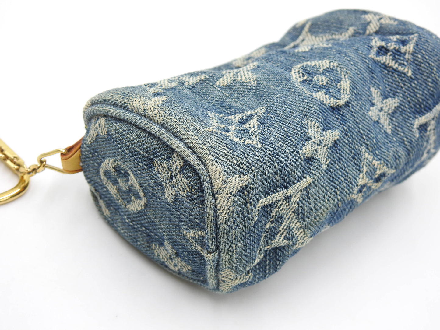 LOUIS VUITTON Monogram Denim Trousse Speedy PM Pouch Blue M95082