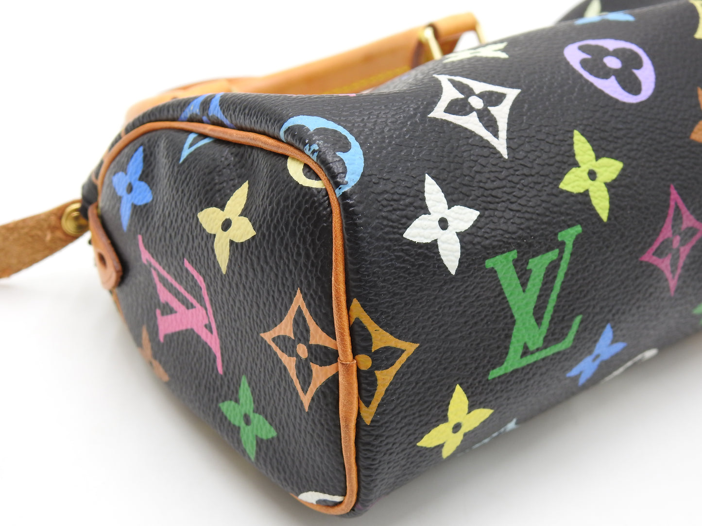 LOUIS VUITTON Monogram Mini Speedy Hand Bag Multicolor Noir Black M92644