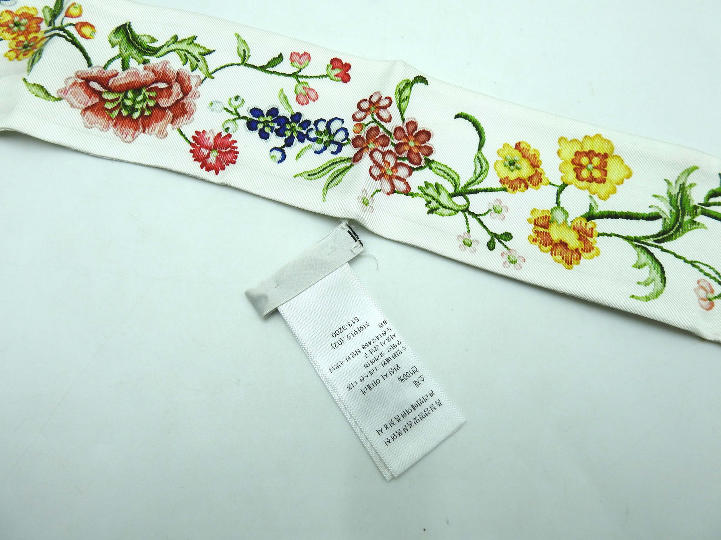 CHRISTIAN DIOR Mitzah Bandeau Scarf 100% Silk Gray White 32FLE106I602