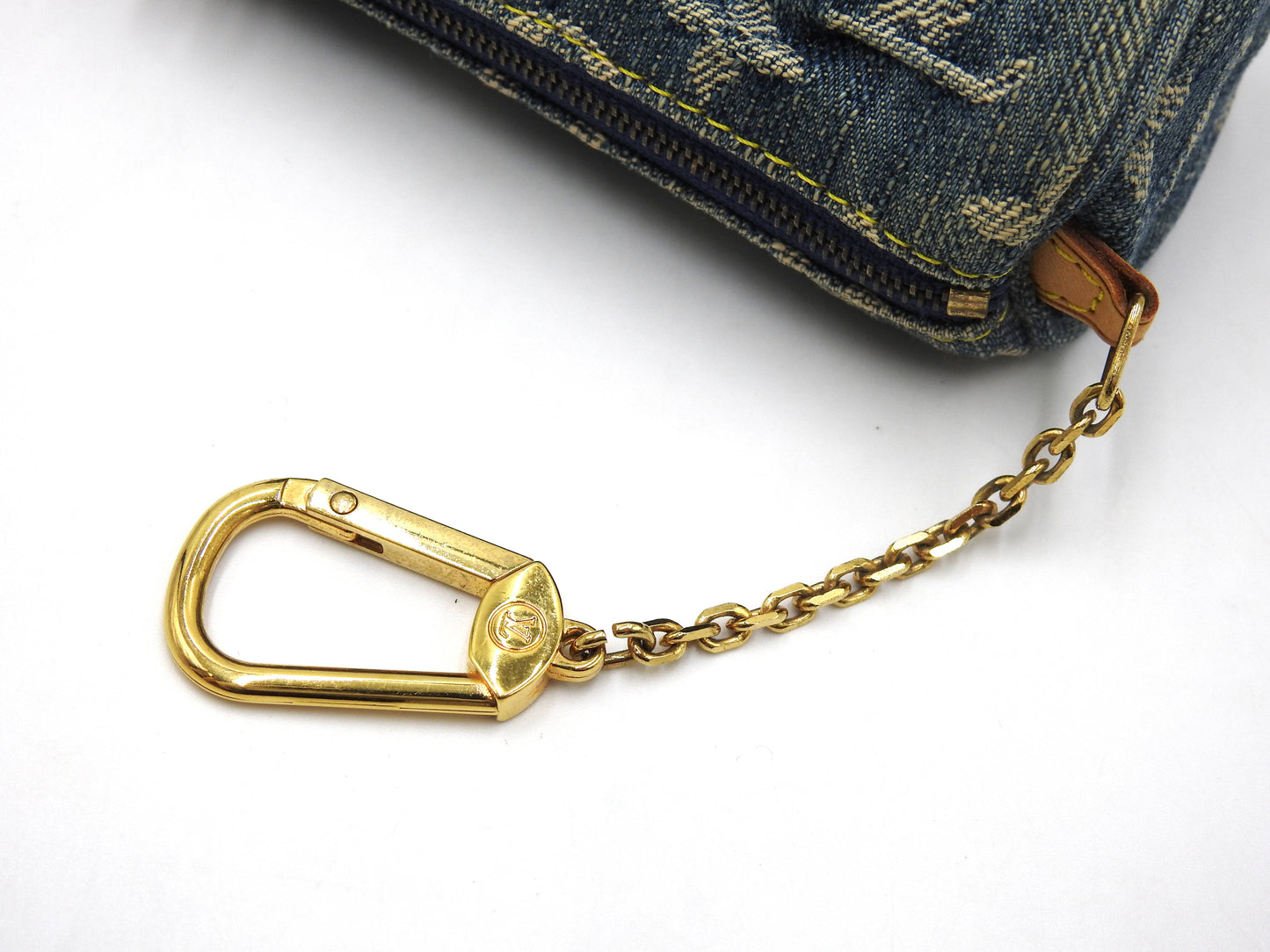 LOUIS VUITTON Monogram Denim Trousse Speedy PM Pouch Blue M95082