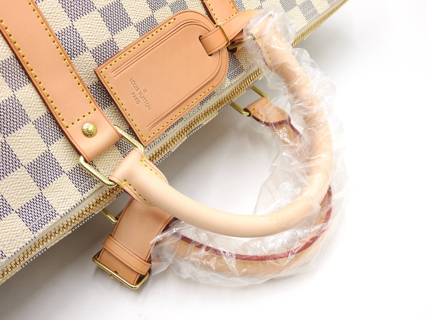 LOUIS VUITTON Damier Azur Keepall 50 Boston Bag Travel Bag N41430