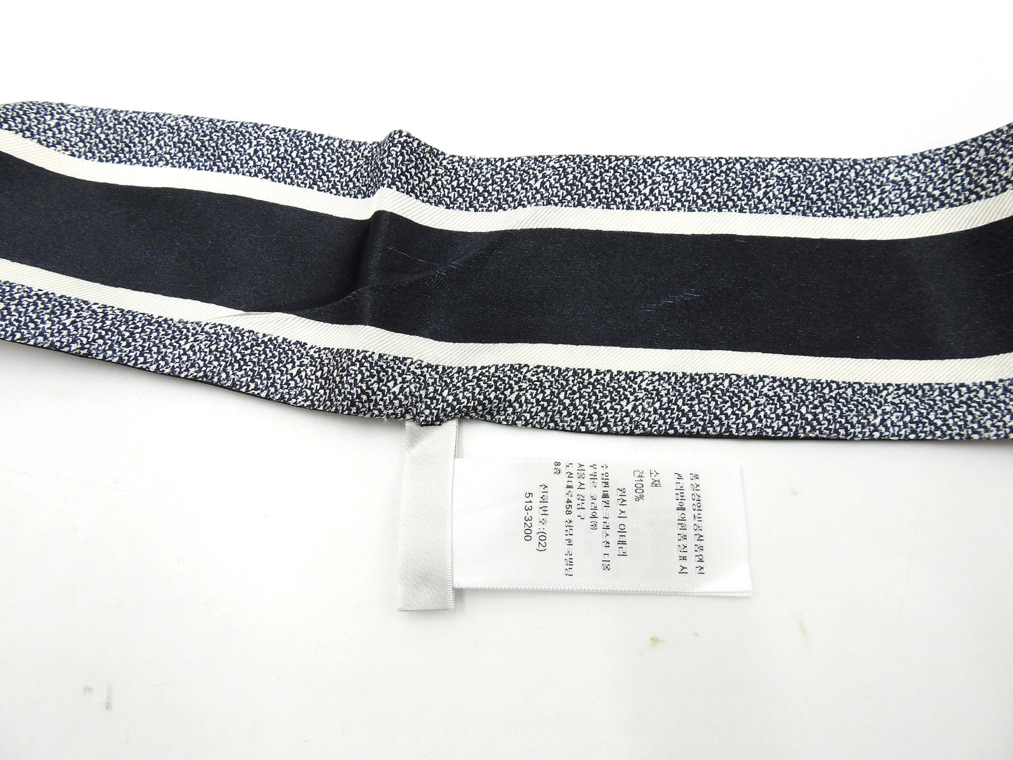 CHRISTIAN DIOR Mitzah Bandeau Scarf 100% Silk Black White 24FCO106I606