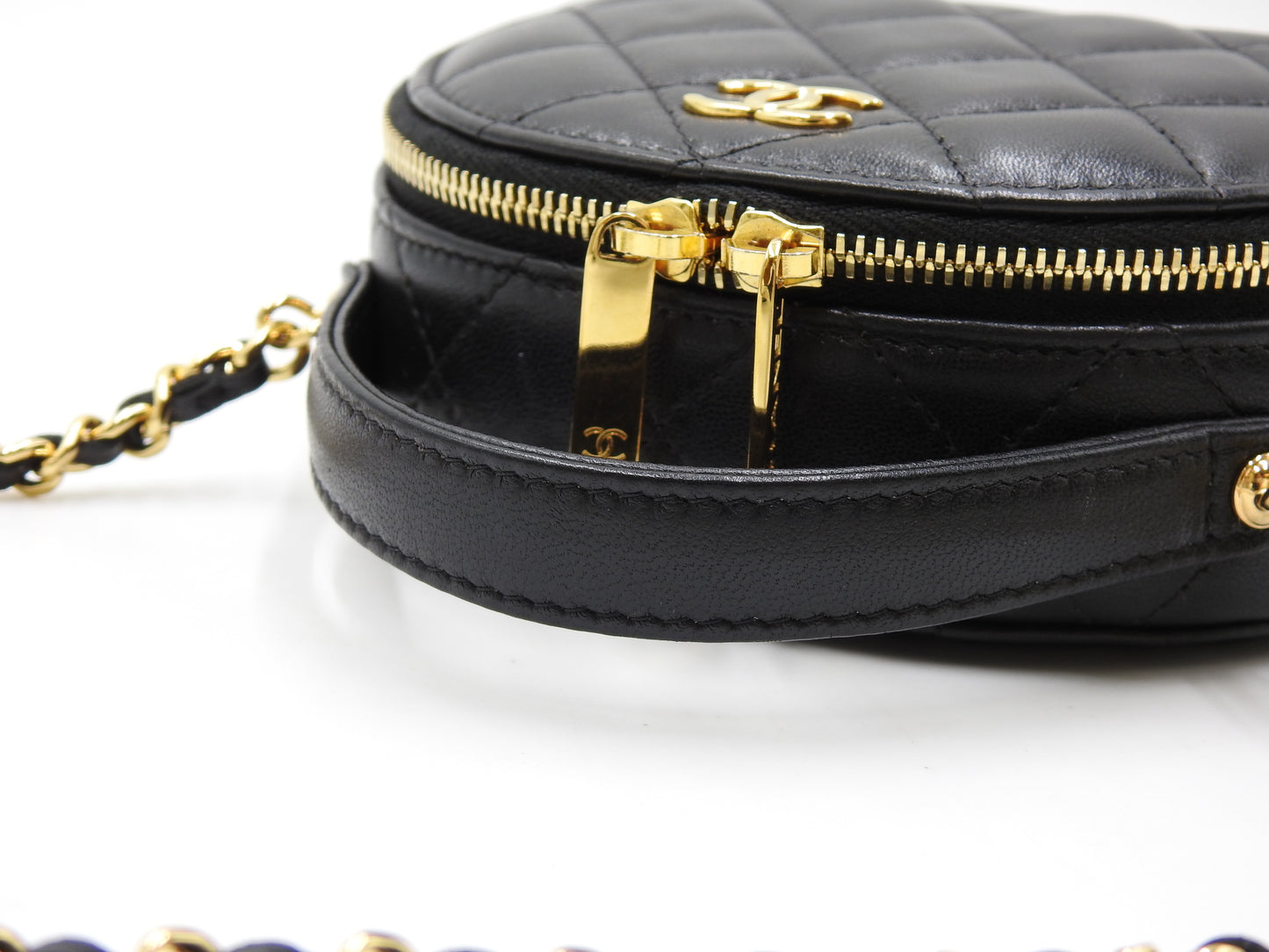CHANEL Mini Chic Riviera Top Handle Vanity Shoulder Bag Lambskin AP3087