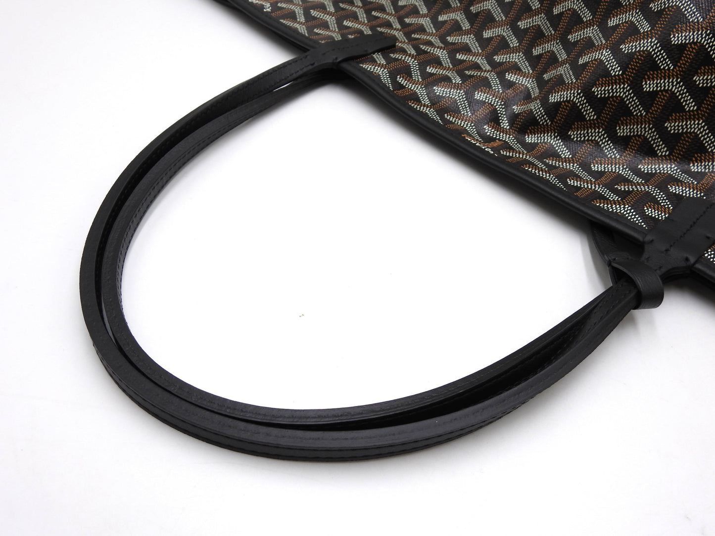 GOYARD Anjou GM Reversible Shoulder Tote Bag PVC Canvas Leather Black