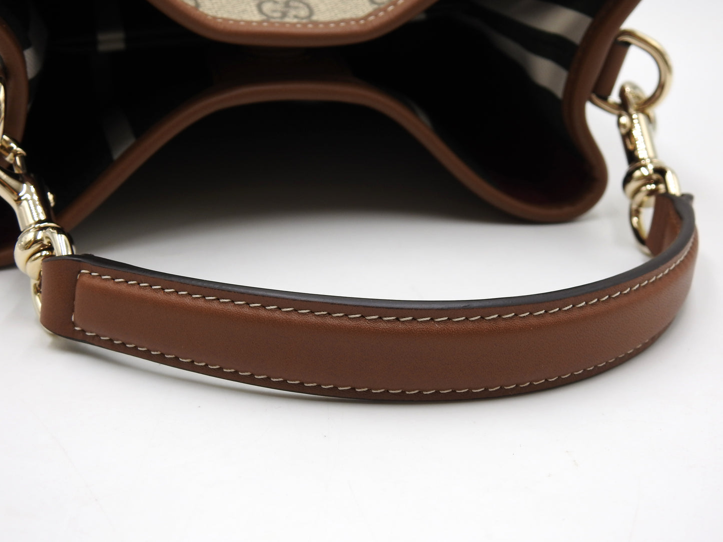 GUCCI GG Emblem Supreme Small Bucket Bag 2way Shoulder Bag Brown 815118