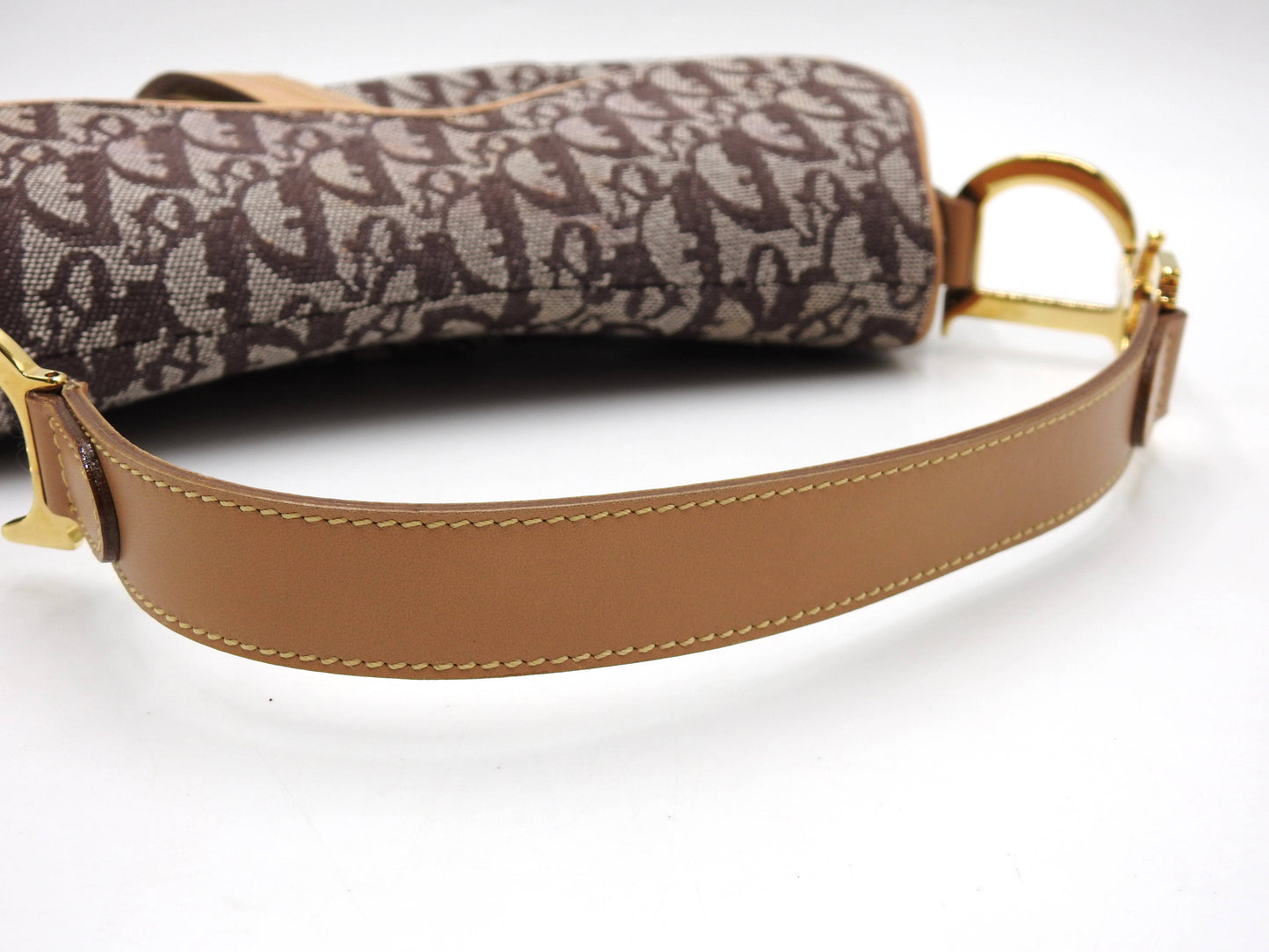 Christian Dior Trotter Oblique Saddle Bag Shoulder Hand Bag Canvas Brown